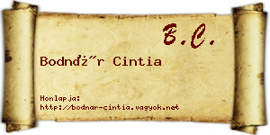 Bodnár Cintia névjegykártya